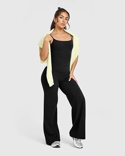 OQQ Women's Yoga Trousers Loose Stretchy High Waist Casual Straight Trousers Wide Leg Pants for Women thumbnail 7