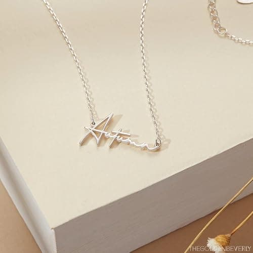 EVER2000 Custom Name Necklace, 18K Gold Plated Nameplate Personalized Jewelry Gift for Women thumbnail 3