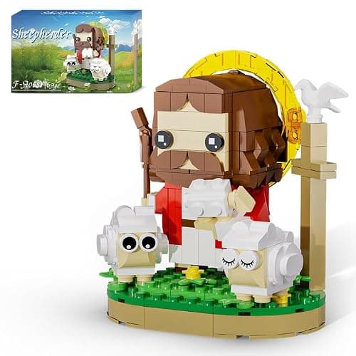 Taojiyuan Jesus Christ Building Blocks Set,Divine Shepherd Jesus Building Toy Jesus Figurine Educational Christian Toy for Kids - Image 1