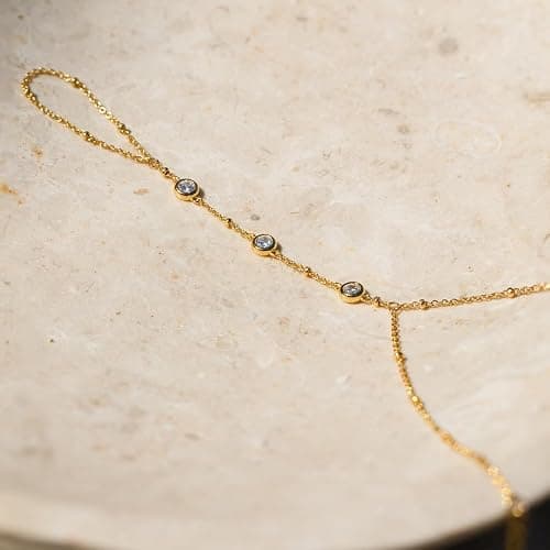 FDEETY Bracelets pour Femme de Chaîne d'Anneau Lié à Doigt Attaché à Anneau Réglable pour Filles thumbnail 7