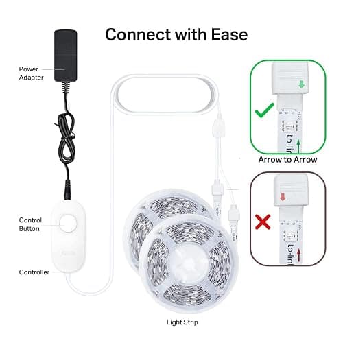 Kasa Smart LED Light Strip, RGB, 32.8ft(2 Rolls of 16.4ft.) Wi-Fi LED Strip Works w/ Alexa & Google Assistant,High Brightness, Trimmable, Up to 25,000 Hours,2Yr Warranty (KL400L10),Multicolor thumbnail 2