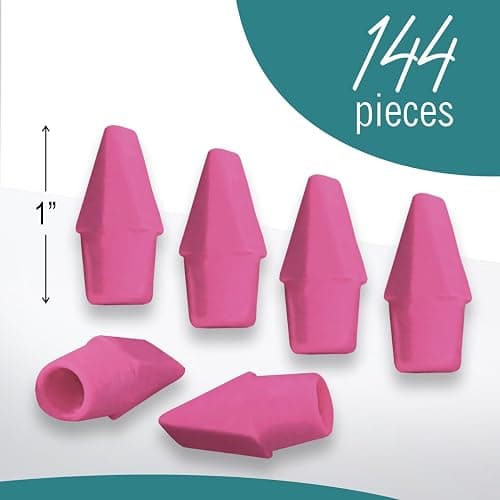 Pencil Top Erasers, 144 Count Pink Cap Erasers, Pink Eraser Tops, Pencil Toppers, Pencils Cap Eraser thumbnail 3