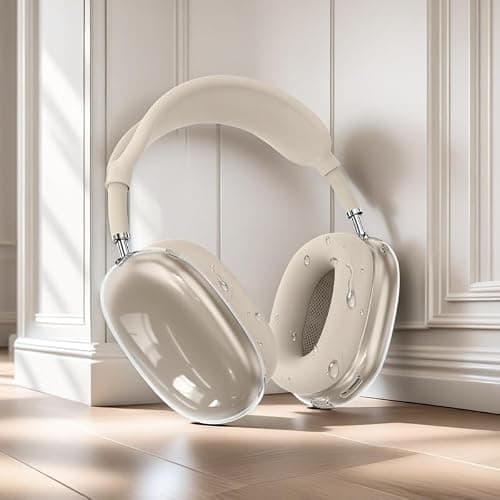 Silicone Case Cover for AirPods Max Headphones (2024), Clear Soft TPU Ear Cups Cover/Ear Pad Case Cover/Headband Cover 3-in-1 Transparent Accessories Case Protector for Airpods Max(Starlight) thumbnail 4