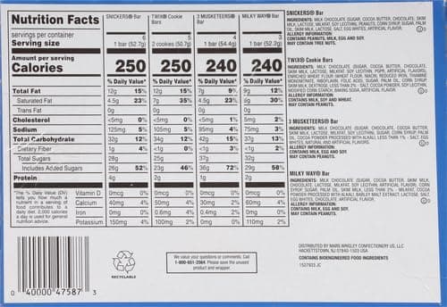 SNICKERS, TWIX, MILKY WAY & 3 MUSKETEERS Individually Wrapped Variety Pack Full Size Milk Chocolate Candy Bars Bulk Assortment, 33.31 oz, 18 Bars (Pack of 2) thumbnail 12