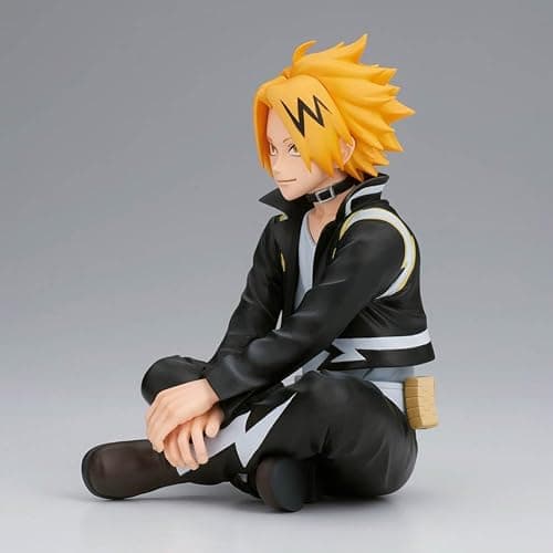MABAIUDE MHA Figure Kaminari Denki Figure - 10cm Sitting Pose Anime No Hero Action Figures Denki Kaminari Statue Model - PVC Desktop Figurine Decor Gifts thumbnail 3