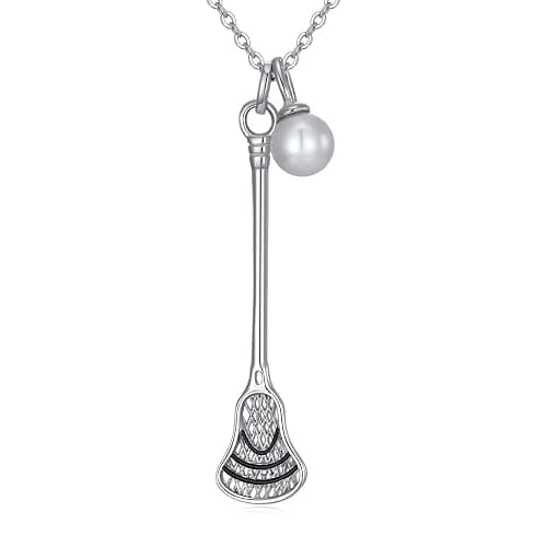 Lacrosse Necklace Sterling Silver Lacrosse Pendant Necklace Sports Jewelry Lacrosse Gifts for Women - Image 1