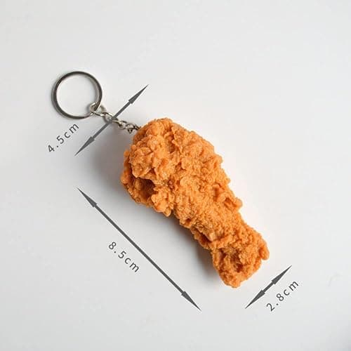 tenghong2021 Imitation Food Keychain Fried Chicken Leg Nuggets Wing Creative Keyring Fun Cute Handbag Purse Car Accessories thumbnail 2
