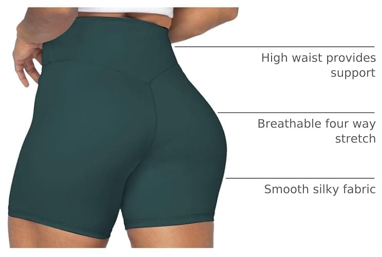 Sunzel No Front Seam High Waist Biker Shorts for Women, Squat Proof Yoga Workout Gym Bike Shorts thumbnail 4