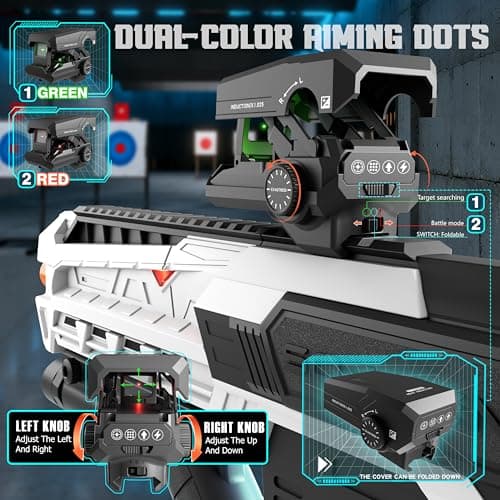 SOFITEN Toy Gun Automatic Sniper Rifle with Foldable Scope, Tactical Vest, Flashlight, Grip, Electric Toy Foam Blaster Soft Dart Bullets, Indoor Outdoor Play Team Gifts for Boys Birthday Xmas thumbnail 2