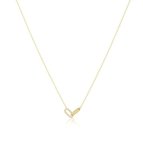 Freekiss Gold Pendant Necklace for Women, Dainty Diamond Necklaces for Women Simple 14K Gold Plated Paperclip Choker Necklaces Cute Minimalist Open Oval Necklaces Gold Jewelry for Women Gifts thumbnail 9