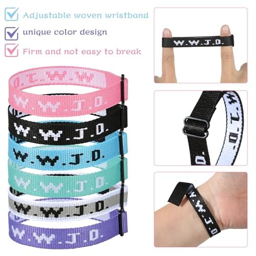 Aospkle 6PCS WWJD Bracelet for Women Men, Christian Gifts Wristbands, WWJD Rubber Bracelets - What Would Jesus Do Silicone Bracelet, 6 Colorful thumbnail 3