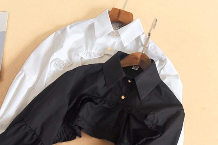 Elegtiskas Detachable Dickey Blouse False Collar Half Shirt Blouse Collar Crop Top thumbnail 7