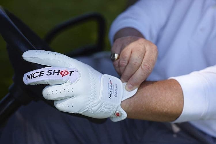 Nice Shot The Bird Men's Golf Glove in Premium White Cabretta Leather thumbnail 3