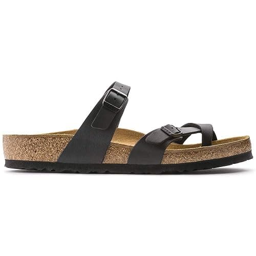 Birkenstock Women's Mayari Adjustable Toe Loop Cork Footbed Sandal Black, 6-6.5 thumbnail 3