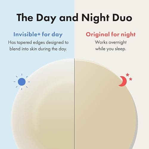 Mighty Patch™ Day and Night Patches – The Hydrocolloid Patch Duo Pack. Derm-Tested. Medical-Grade Hydrocolloid. Absorbs Pimple Gunk in 6-8 Hours. 36ct (18x Original, 18x Invisible+) thumbnail 2