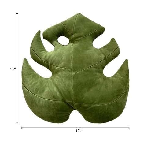Green Philosophy Co. Monstera Leaf™ Pillow - Mossy Earth - Large Soft Plant-Shaped Plush Cushion for Couch, Bed, or Reading Nook - Cute & Unique Nature-Inspired Decor Throw Pillow thumbnail 3