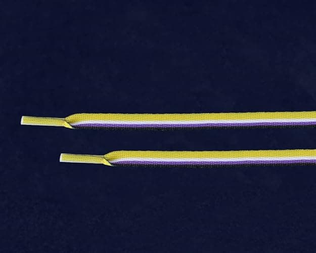 Nonbinary Flag Striped Shoelaces for Sneakers, Boots, Shoes and More - LGBTQ Accessories - Perfect for Pride Parades & More! - 1 thumbnail 4