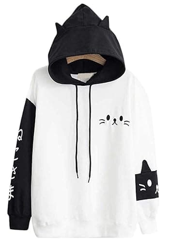 CRB Fashion Womens Kawaii Teens For Teenagers Cartoon Cotton Fleece Hoodie Top Shirt Sweatshirt thumbnail 2