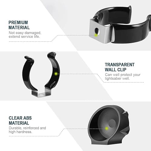 Lenink 2 Pack Lightsaber Wall Mount - Holder Rack Compatible with Galaxy's Edge and Most Lightsabers (Black) - Black thumbnail 3