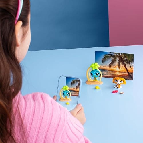 BANDAI Littlest Pet Shop Petfluencer Sunset Pals Petfluencer Set Contains 2 LPS Mini Pet Toys 4 Accessories 1 Backdrop 1 Collector Card and 1 Virtual Code Collectable Toys for Girls and Boys thumbnail 2