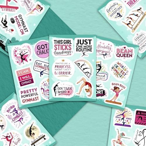 100Pcs Gymnastics Stickers for Girls for Water Bottle, Phone, Laptop - Gymnastics Party Supplies & Gifts - Sport Girl Stickers - Gift for Women & Men thumbnail 7
