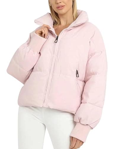 Gihuo Women’s Winter Cropped Puffer Jacket Coat Short Warm Quilted Jacket 2026 - Image 1