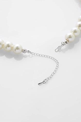 BABEYOND Collier Ras du Cou-Perles d'Imitation pour Femme Collier Court Rond Perle Simple pour Mariage Valentin Blanc thumbnail 5