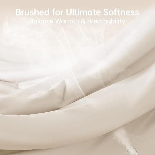 MUXHOMO Beige Full Comforter Sets, All Season Ultra Soft Down Alternative Bedding - 3 Piece Lightweight Bed Set Includes 1 Comforter (82"x86") and 2 Pillow Shams (20"x26") thumbnail 3
