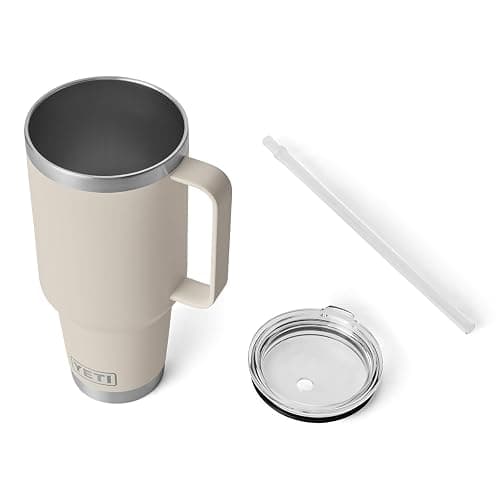 YETI Rambler 42 oz Tumbler with Handle and Straw Lid, Travel Mug Water Tumbler, Vacuum Insulated Cup with Handle, Stainless Steel, Cape Taupe thumbnail 5