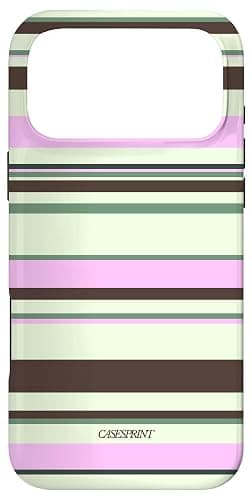 Y2K Stripes Pink Brown Green Case for iPhone 17 Pro Max - Image 1