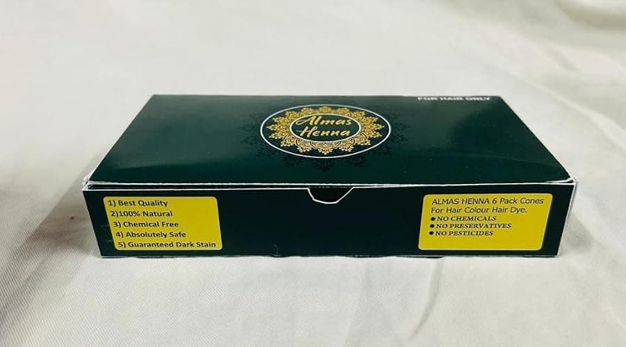 AL HASNAYN ENTERPRISES Almas henna cones for women 6 pack 100% natural ready to use henna tubes paste hair color hair dye-reddish brown color 6 Count (Pack of 1) thumbnail 3