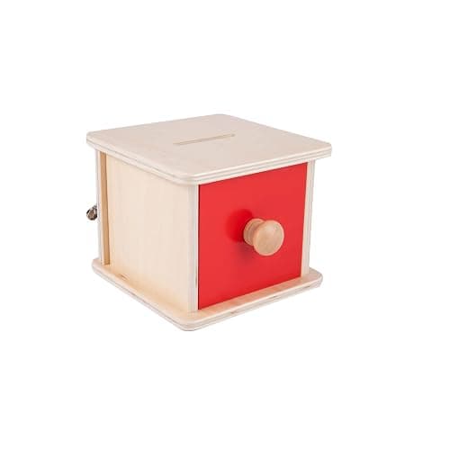 Adena Montessori Coin Lock Box,2 in 1 Object Permanence Box Toys for 1 Year Old Baby Coins,Wooden Mechanisms Help Develop Probelm Solving Skills Toys for 6-12 Month Infant Toys,Learning Kids Gifts thumbnail 8
