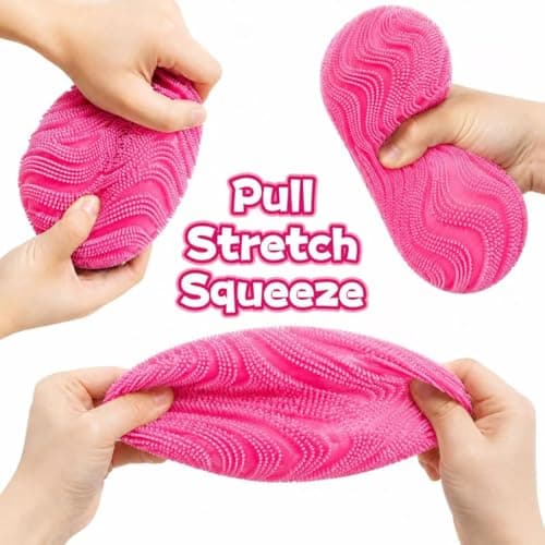 Fuzz Ball Squishy Stress Ball,Soft Fidget Squishy Fuzz Squeeze Ball for Adults,Anxiety Stress Relief Toys,Party Favors Gift for Adults (Pink Ball) thumbnail 3
