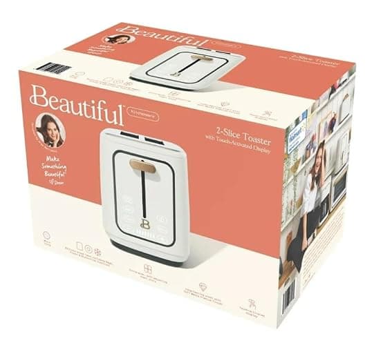 Drew Barrymore White Icing 2 Slice Toaster with Touch-Activated Display thumbnail 8
