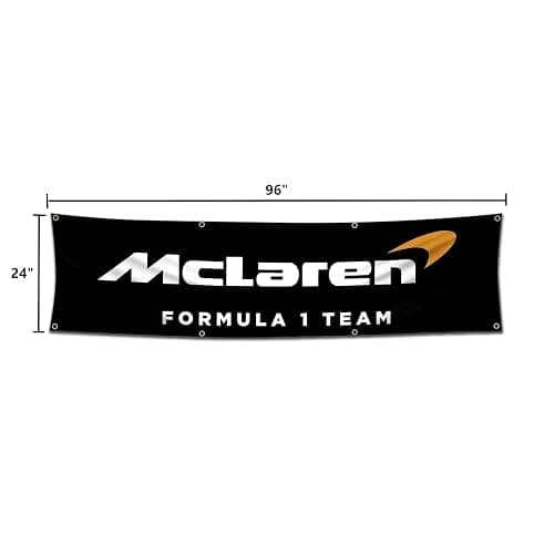 Flag Compatible with McLaren Banner Decor Racing, Banner for Garage Man Cave Dorm Room, 2x8ft thumbnail 2
