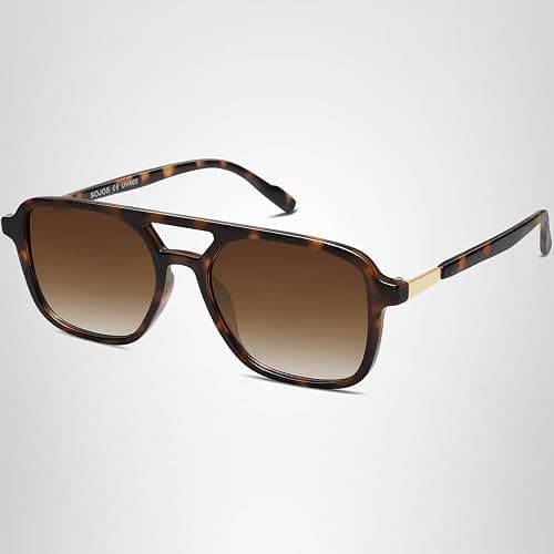 SOJOS Retro Aviator Sunglasses for Women Men,Trendy Rectangle Womens Mens Shades Sun Glasses SJ2202 thumbnail 8