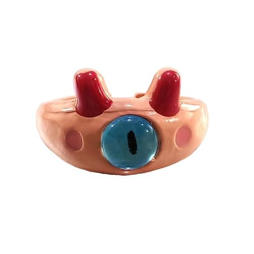 unahtinr 9pcs Y2K Cartoon Little Monsters Eyeball Ring Funny Resin Open Finger Ring Cute Couple Knuckle Ring Party Jewelry thumbnail 4