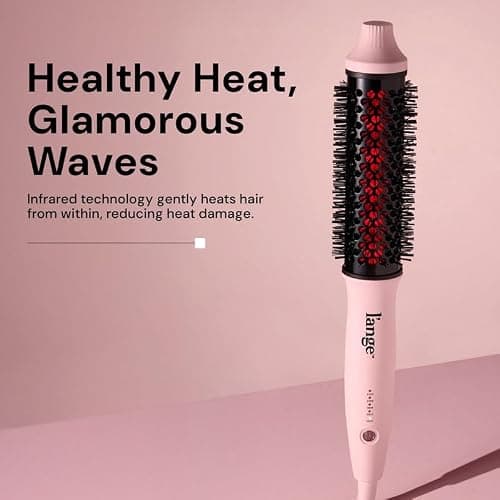 L'ANGE HAIR GlamWave Infrared Thermal Ionic Brush | 38mm Heated Round Thermal Brush for Volume and Curls | Reduces Frizz | Adds Shine | Smooth Styling Tool for All Hair Types (Blush) thumbnail 2