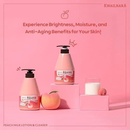 WELCOS KWAILNARA Peach Milk Body Lotion (19.75 Fl Oz) – Korean Body Lotion for Smooth & Soft Skin | Milk Protein, Royal Jelly, & Peach Extract for Radiant Skin | Paraben-Free & Non-Greasy thumbnail 2