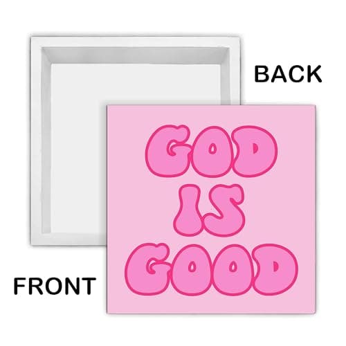 Pink Christian Sign Decor God Is Good Wood Block Sign Religious Preppy Teen Girls Room Dorm Bedroom Decor thumbnail 4