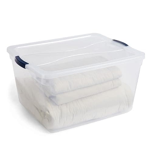 Rubbermaid Cleverstore 71 Qt Clear Storage Bins with Lids, 4-Pack, Stackable, BPA-Free, Made in USA thumbnail 5