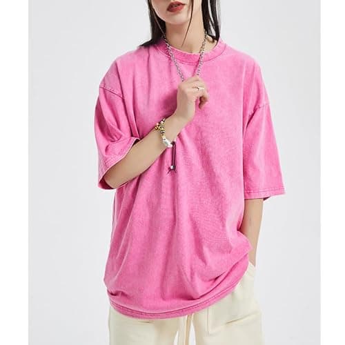 T-Shirts Pack:Unisex Cotton Crew T Shirts Bulk Short Sleeve Heavyweight Vintage Tees Mix Colors Clothes Basic Tops thumbnail 3