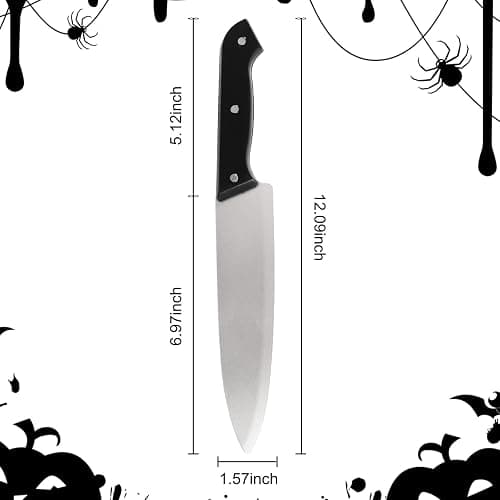 EPDPLAY 2 PCS Prop Knife - Halloween Realistic Kills Butcher Prank Props, Costume Fake Knife Accessories for Halloween Horror Party Role Playing（Gray） thumbnail 2