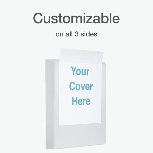 Oxford Ring Binders, 1" Round Ring Binders, View Binder, Covers on 3 Sides, XtraLife Hinge, Non-Stick, PVC-Free, White, 225 Sheet Capacity (1002512) thumbnail 6