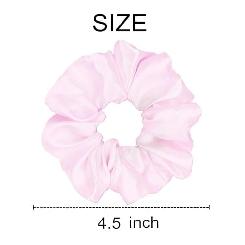 Sufermoe 12 Pcs Satin Silk Hair Scrunchies, 4.5 Inch, Pale Pink, Soft Hair Ties, Fashion Hair Bands, Ponytail Holders for Women and Girls thumbnail 3