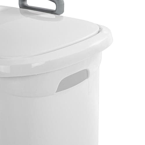 Sterilite 3-Pack Ultra Wheeled Hamper, Laundry Basket w/ Flip-Top Lid & Retractable Handle - Plastic Rolling Clothes Storage Cart with Ventilated Holes for Home, Apartment or Dorm thumbnail 7