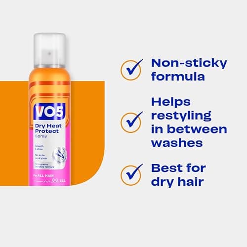 VO5 Dry Heat Protect Spray, 200ml | Protects up to 230°C, Restyle Between Washes, Smooth & Shine, Non-Greasy thumbnail 2