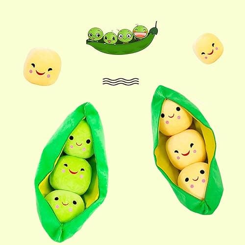 Giant Peas in A Pod Plush Toy Pea Pod Pillow Cute Pea Stuffed Toys Plant Doll Various Sizes (Green Beans,15.7''/40cm) - Green Beans - 15.7''/40cm thumbnail 4