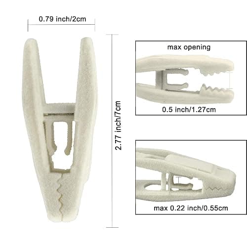 Corodo 20 Stück Samt Kleiderbügel Clips Set, Kleidung Pins Starker Fingergriff Flocked, Kleiderbügel Klammern Beige, perfekt für die Verwendung mit schmalen Samt-Kleiderbügeln - Beige thumbnail 2