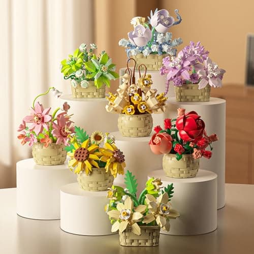 Mini Flowers Building Block Set,Flower blocks toys,Plants and Succulent Toys,Building block flowerpot，Botanical Collection Birthday Gift for Girls Boys Adults Kids Ages 6+ (Perfume Lily 155Pcs) thumbnail 3